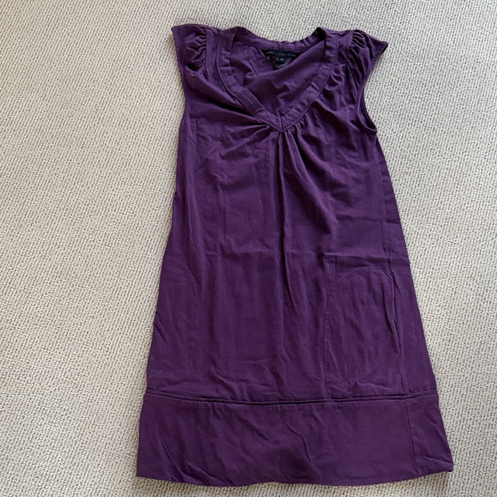 Marc By Marc Jacobs Deep Purple Sleeveless V-Neck Mini Dress